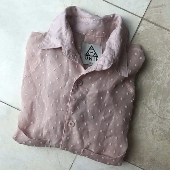 Unif Pink Polka Dot Blouse - Picture 3 of 7